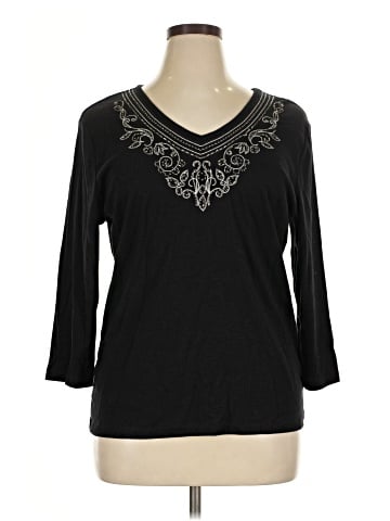 Karen Scott 3/4 Sleeve Top (view 1)