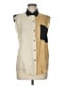 Assorted Brands Color Block Gold Sleeveless Button-Down Shirt Size M - photo 1