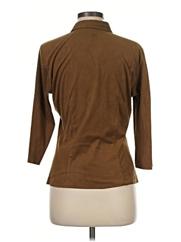 Studio M 3/4 Sleeve Button-Down Shirt (view 2)