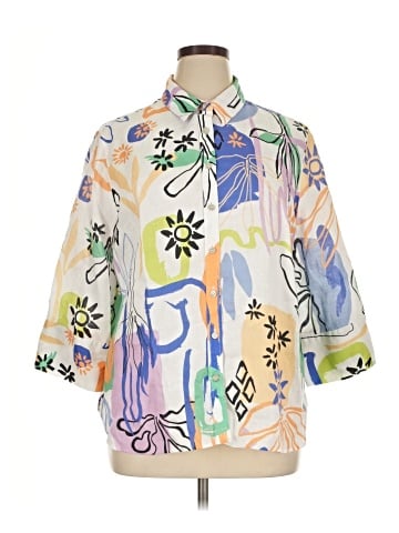 Chico's 3/4 Sleeve Button-Down Shirt (view 1)