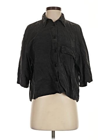 Zara 3/4 Sleeve Button-Down Shirt (view 1)
