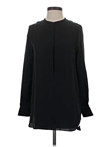 Theory Long Sleeve Silk Top (view 1)