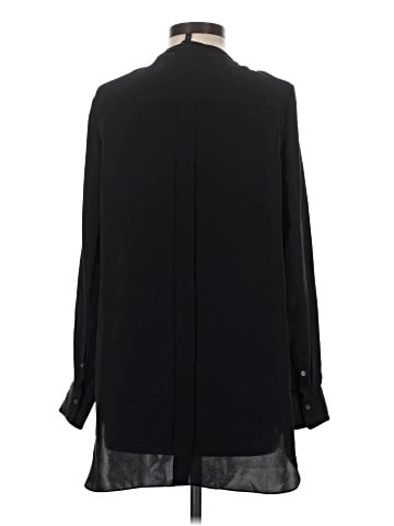 Theory Long Sleeve Silk Top (view 2)
