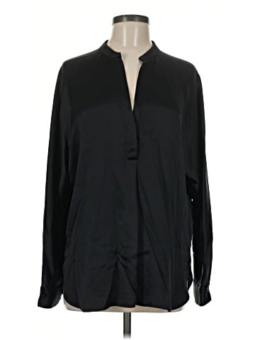 Vince. Long Sleeve Silk Top (view 1)