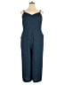 Apt. 9 100% Polyester Polka Dots Blue Jumpsuit Size XL - photo 1