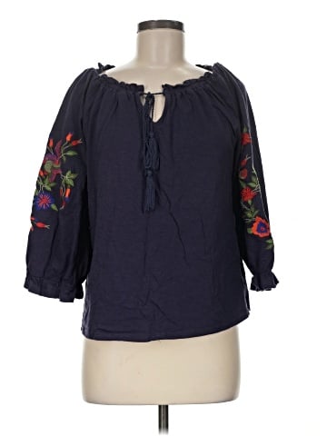 Solitaire 3/4 Sleeve Blouse (view 1)