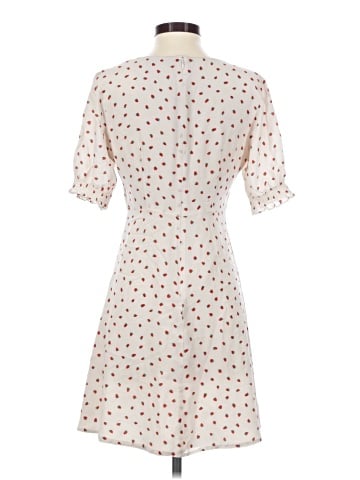 Madewell Silk Clover Button-Front Dress in Fresh Strawberries (view 2)