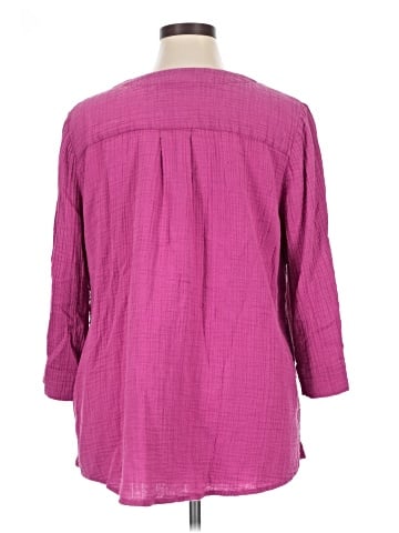 Purejill 3/4 Sleeve Button-Down Shirt (view 2)