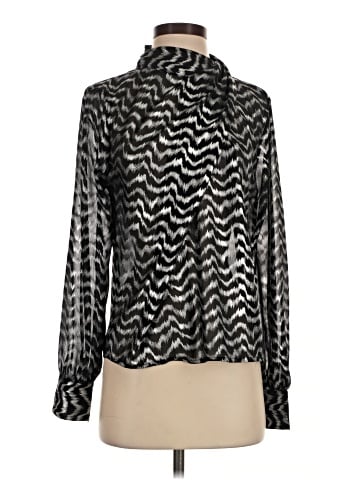 Aqua Long Sleeve Blouse (view 1)