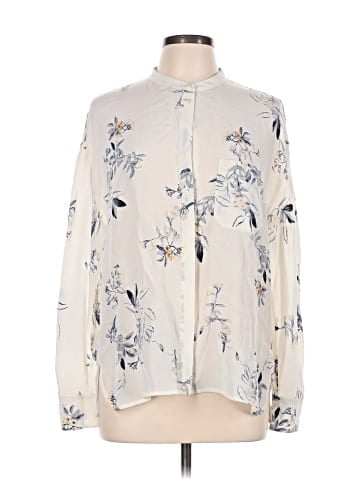 Vince. Long Sleeve Silk Top (view 1)