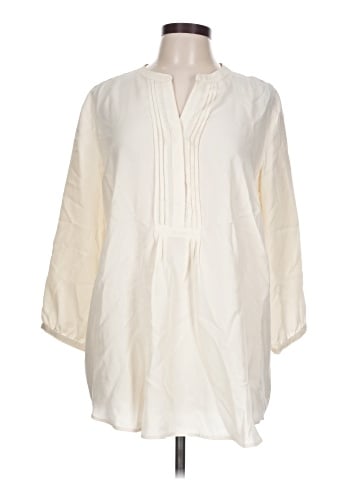 Garnet Hill 3/4 Sleeve Silk Top (view 1)