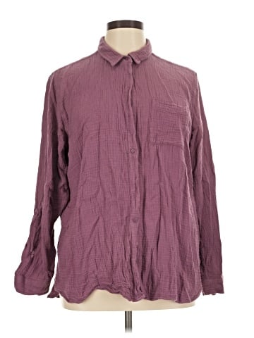 Anne Klein Long Sleeve Button-Down Shirt (view 1)