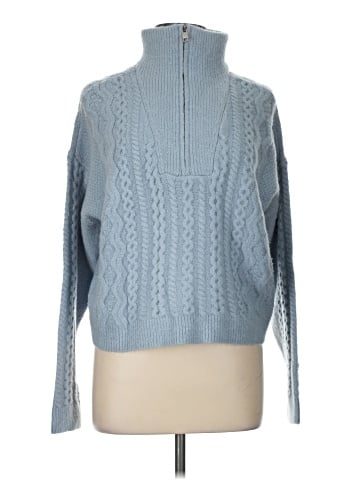 Aqua Turtleneck Sweater (view 1)