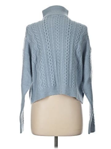 Aqua Turtleneck Sweater (view 2)