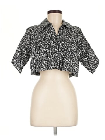 Zara 3/4 Sleeve Button-Down Shirt (view 1)