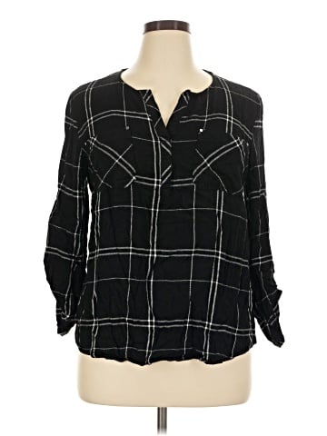 Jones New York Signature 3/4 Sleeve Button-Down Shirt (view 1)