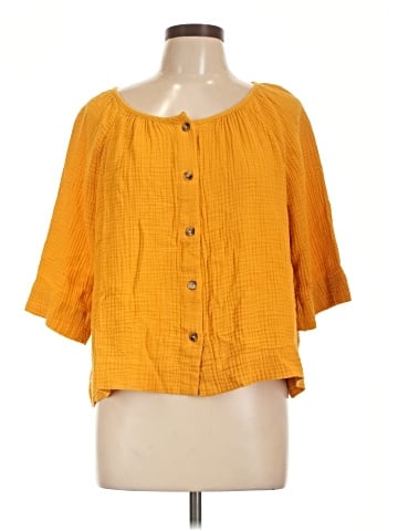 Madewell Gauze Button-Front Raglan Top (view 1)