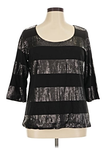 Joan Vass 3/4 Sleeve Top (view 1)