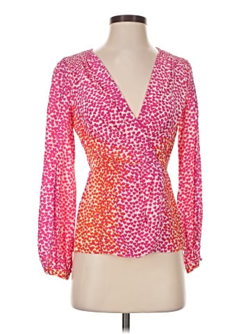 BCBGMAXAZRIA Long Sleeve Silk Top (view 1)