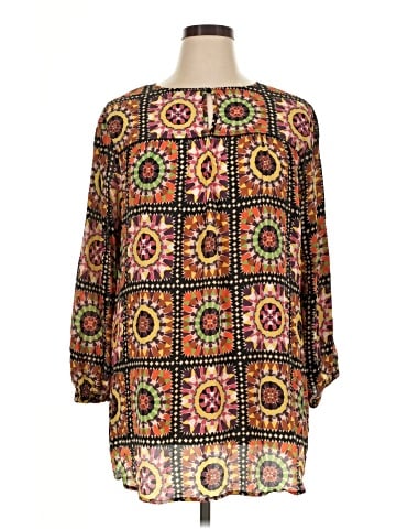 Johnny Was 3/4 Sleeve Silk Top (view 1)