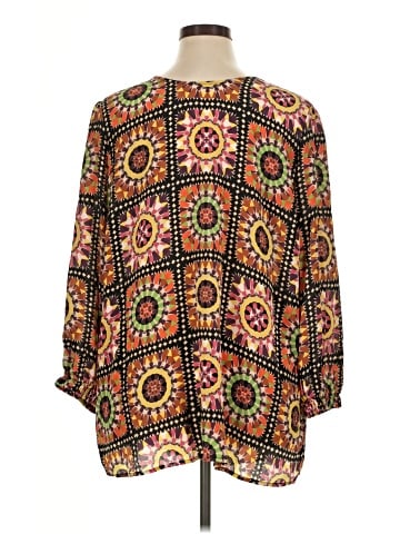 Johnny Was 3/4 Sleeve Silk Top (view 2)