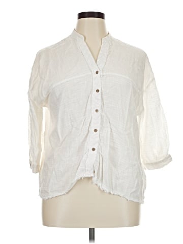 Zara Basic 3/4 Sleeve Button-Down Shirt (view 1)