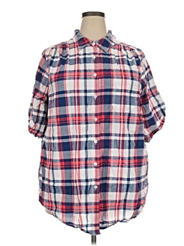 Woman Within 3/4 Sleeve Button-Down Shirt (view 1)
