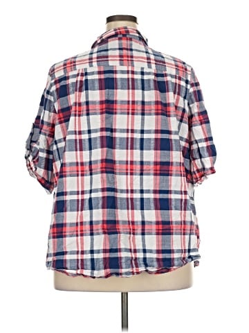 Woman Within 3/4 Sleeve Button-Down Shirt (view 2)