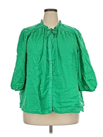 Crown & Ivy 3/4 Sleeve Button-Down Shirt (view 1)
