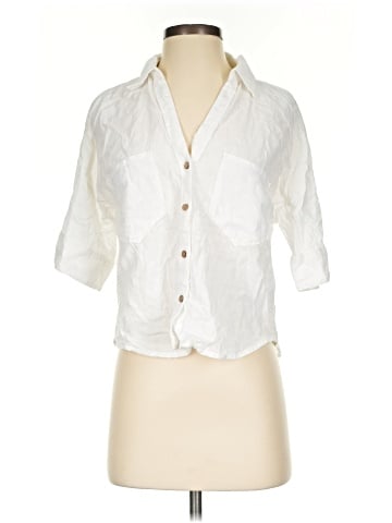 Zara 3/4 Sleeve Button-Down Shirt (view 1)