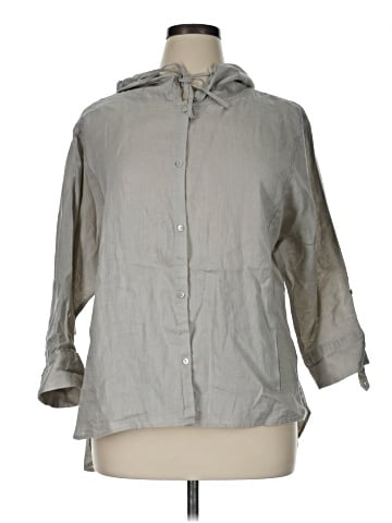 Magaschoni 3/4 Sleeve Button-Down Shirt (view 1)