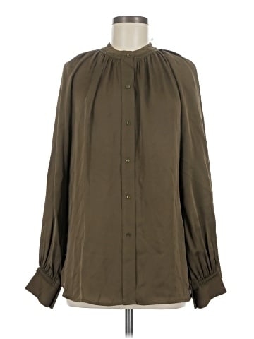 Vince. Long Sleeve Silk Top (view 1)