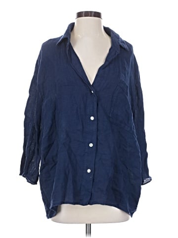 Zara 3/4 Sleeve Button-Down Shirt (view 1)
