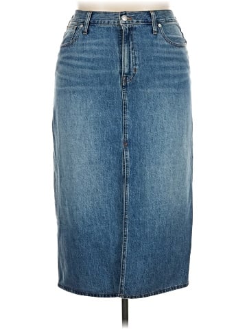 Madewell Denim Mid-Rise Maxi Skirt in Pratt Wash (view 1)