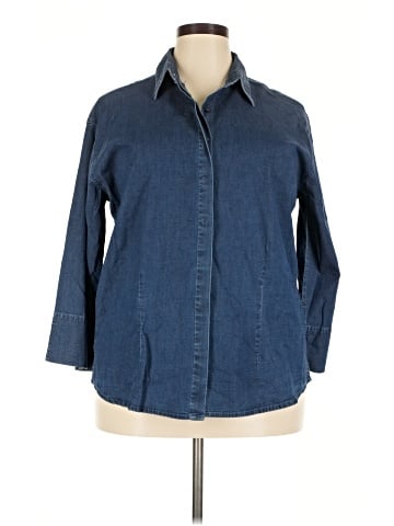 Lee 3/4 Sleeve Button-Down Shirt (view 1)
