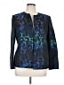 Kasper 100% Polyester Print Blue Blazer Size 16 - photo 1