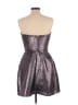 Thread 100% Polyester Metallic Silver Cocktail Dress Size 12 - photo 2