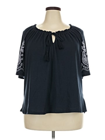 Indigo Rose 3/4 Sleeve Blouse (view 1)