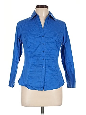 Unbranded 3/4 Sleeve Button-Down Shirt (view 1)