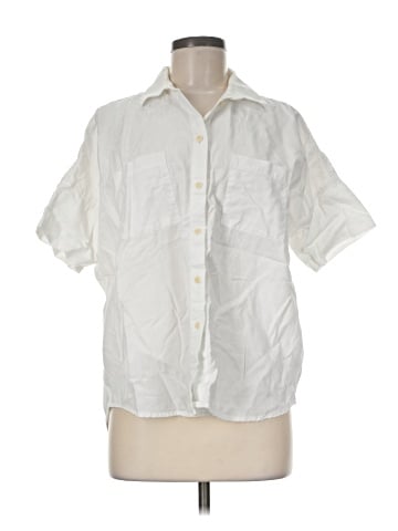 Madewell White Cotton Courier Shirt (view 1)