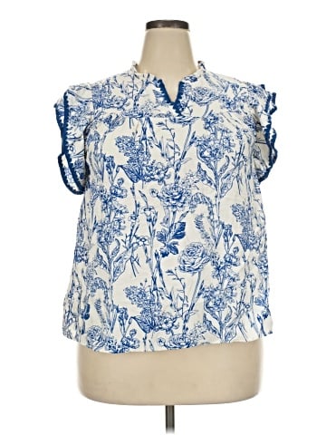 She + Sky Short Sleeve Blouse (view 1)