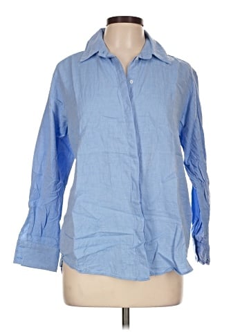 Zara 3/4 Sleeve Button-Down Shirt (view 1)