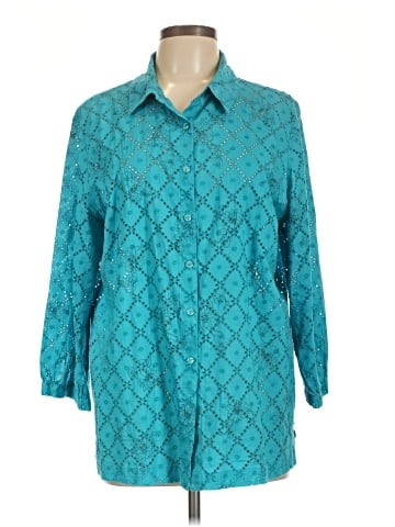 Sag Harbor 3/4 Sleeve Button-Down Shirt (view 1)