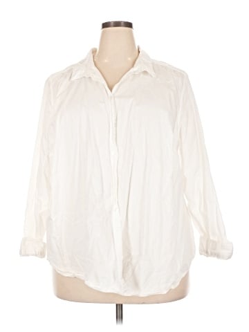 Ellos 3/4 Sleeve Button-Down Shirt (view 1)