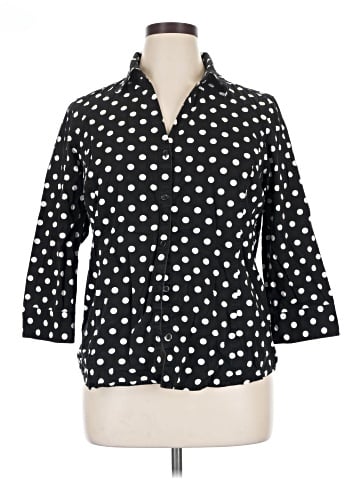 Jones New York Signature 3/4 Sleeve Button-Down Shirt (view 1)