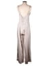 Lush 100% Polyester Metallic Silver Jumpsuit Size M - photo 2