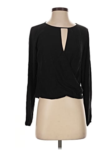 Theory Long Sleeve Silk Top (view 1)