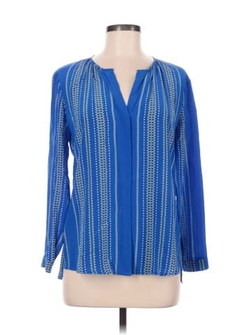 Ecru Long Sleeve Silk Top (view 1)