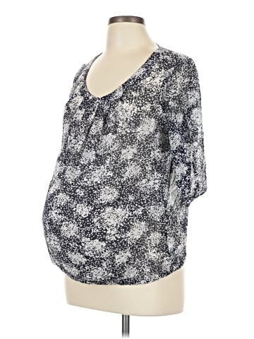 A Pea in the Pod 3/4 Sleeve Silk Top (view 1)