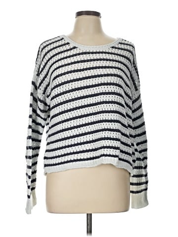 Madewell Striped Open-Stitch Austen Pullover Sweater (view 1)